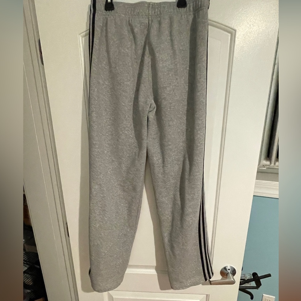 Adidas Men’s Gray Joggers with Black Stripes. Size: M - Picture 3 of 6